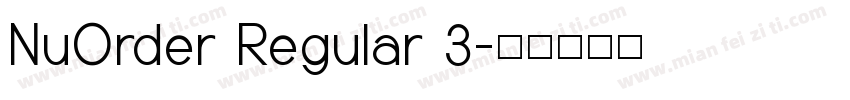 NuOrder Regular 3字体转换